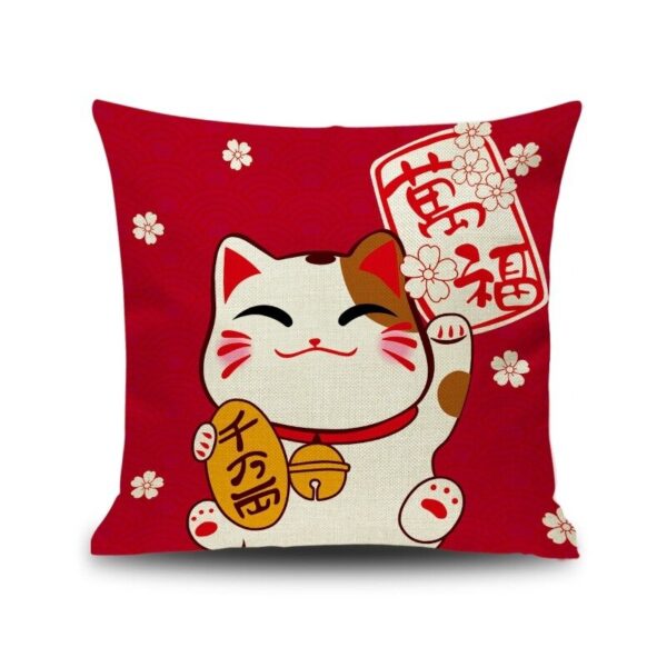 Funda de almohada japonesa gato kawaii