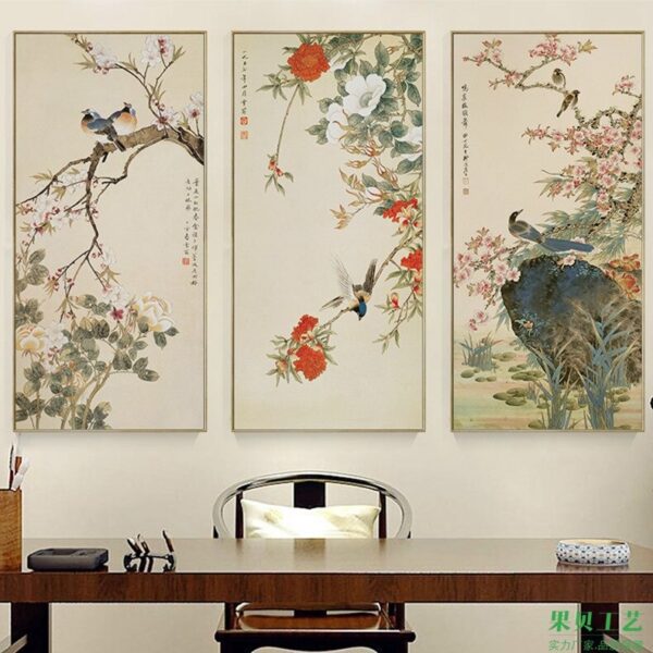 Pintura-de-flores-japonesa