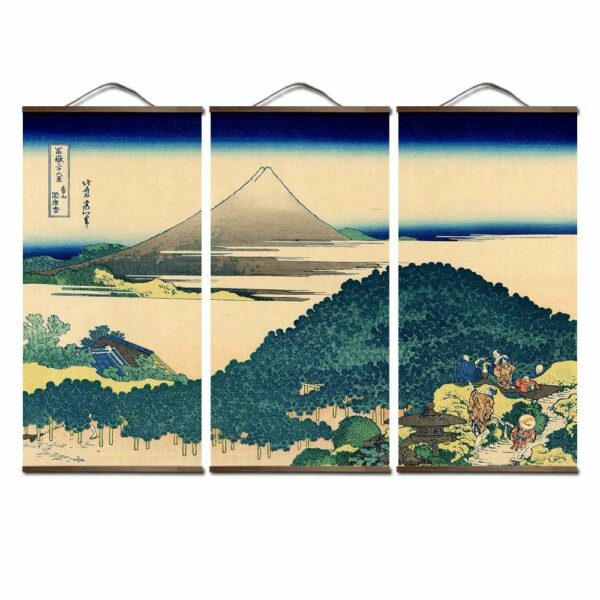 Rodillo japonés Monte Fuji y árboles foto 1