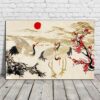 Cuadro japonés Montañas y grullas