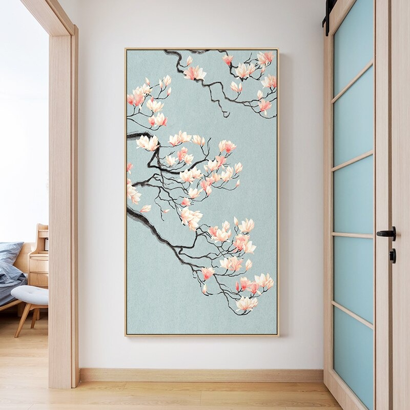 Cuadro japonés floral tradicional