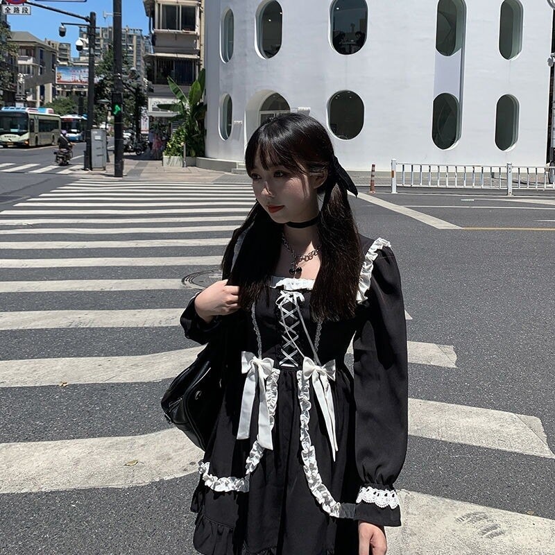 Vestido japonés góticoHarajuku imagen 5