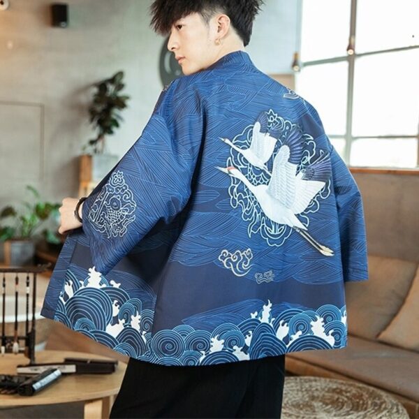 Kimono-hombre-azul
