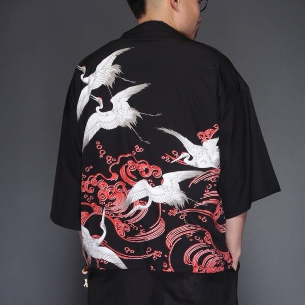 kimono hombre grullas